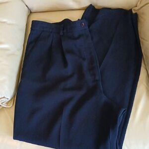 Women’s Navy Straight-Leg Trousers With Pockets